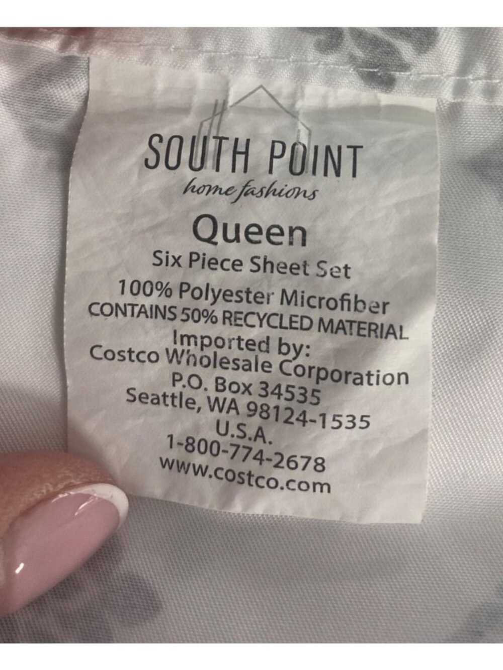 South Point Home Fashions Queen 6 Piece Sheet Set Microfiber Gray Medallion Cost - Picture 5 of 8